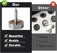 Vista 6 de Alise Tapas de tornillos de latón, 12 unidades, tornillos decorativos para espejo, clavos, 0.630 in de diámetro, tornillos de tapicería, cubiertas