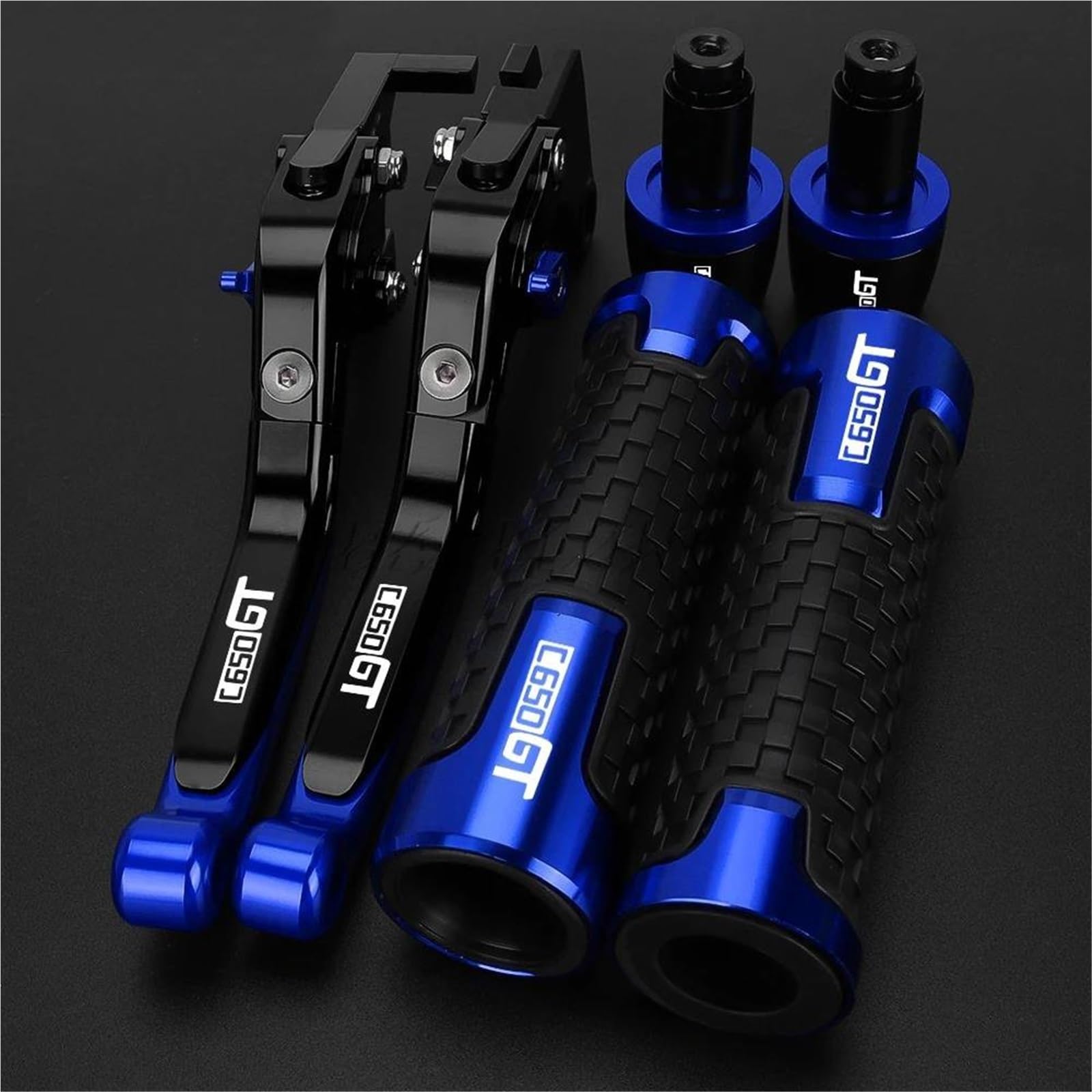 Leviers de frein moto BMW C650GT embrayage pliable et poignées bleu