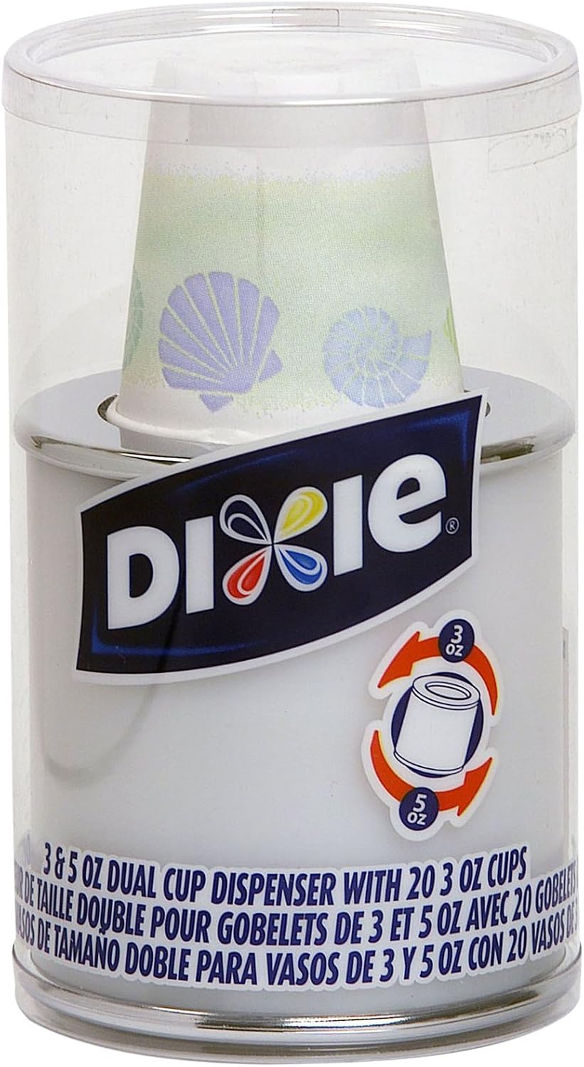 Dixie Aluminum 20 Count Dual Cup Dispenser, Silver