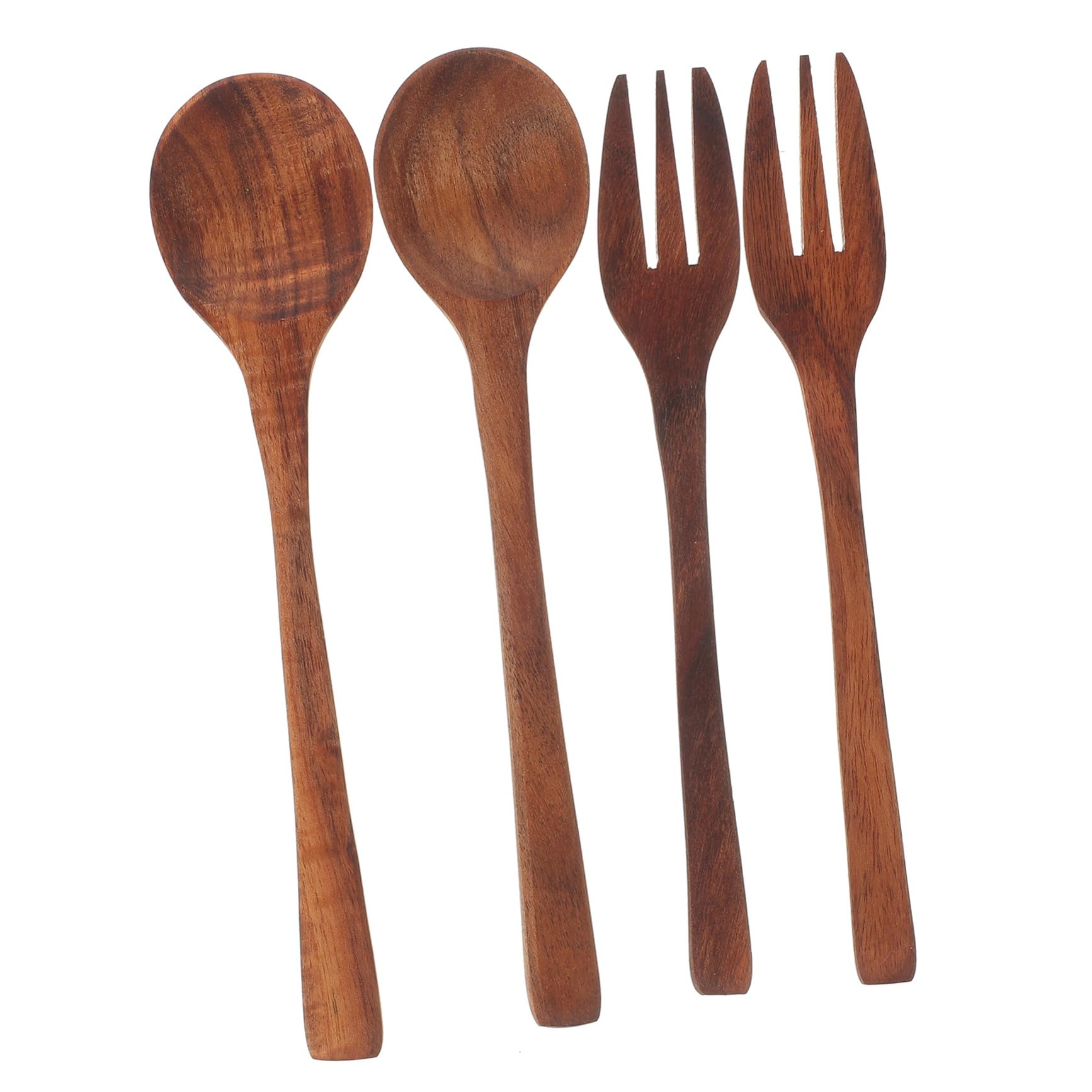 HOLIDYOYO 1 Set Wooden Fork Spoon Japanese Soup Spoons Party Dessert Spoon Home Accessories Convenient Dessert Spoon Party Salad Fork Reusable Salad Fork Wear- Salad Fork Delicate Salad Fork