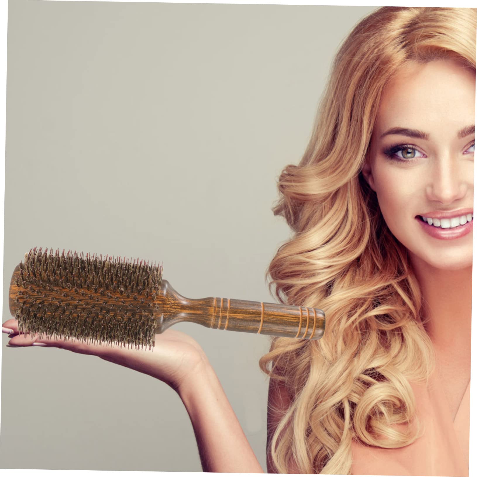MAGICLULU Rollo De 2 Piezas Peine rizador de cerdas de cerdo pinceles redondos detangler brush de lavado peine para rizar el cabello cepillo para secar el cabello cepillo redondo