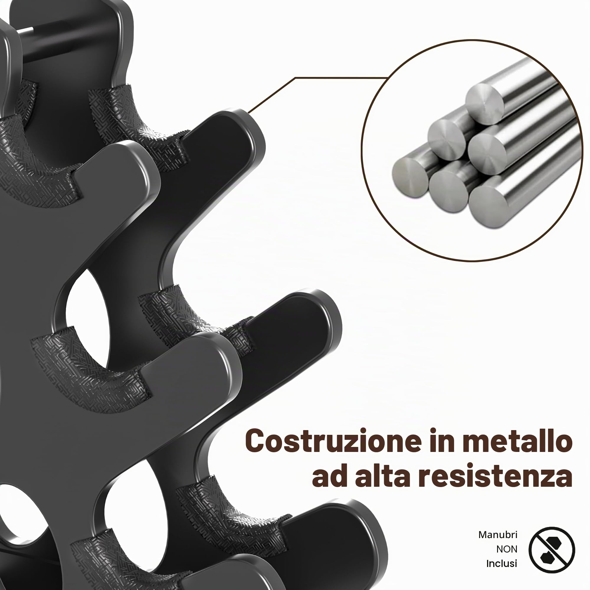 Supporto per manubri, supporto per pesi a 5 livelli, palestra a casa, supporto per albero di peso (senza manubri)