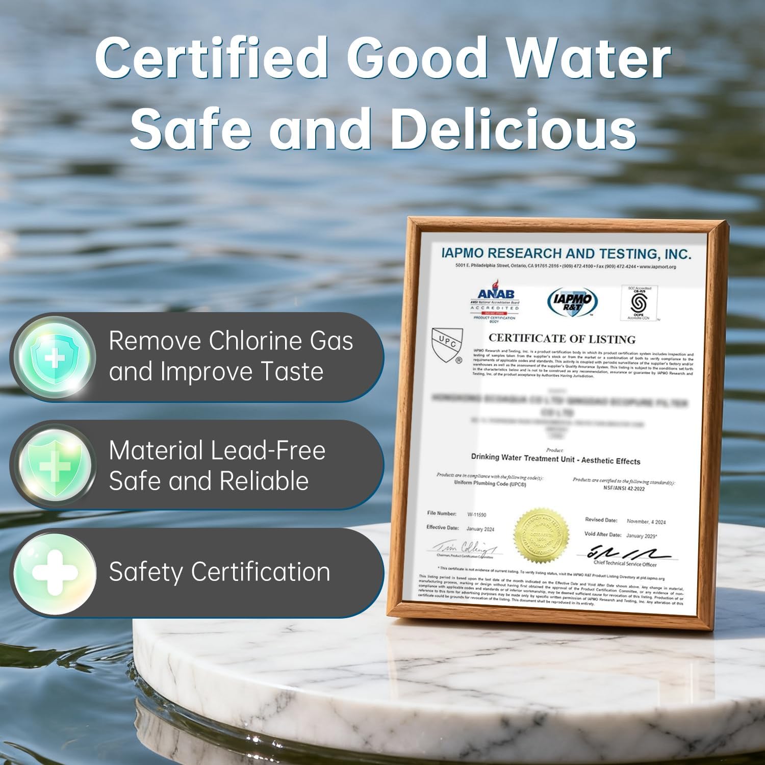 Vortopt Water Filter for Sink Faucet,400 Gallon Activated Carbon Capacity Faucet Water Filter,NSF Certified Reduces Chlorine & Bad Taste with 1 Replacement,3-6 Month Lifespan,T4 CTO
