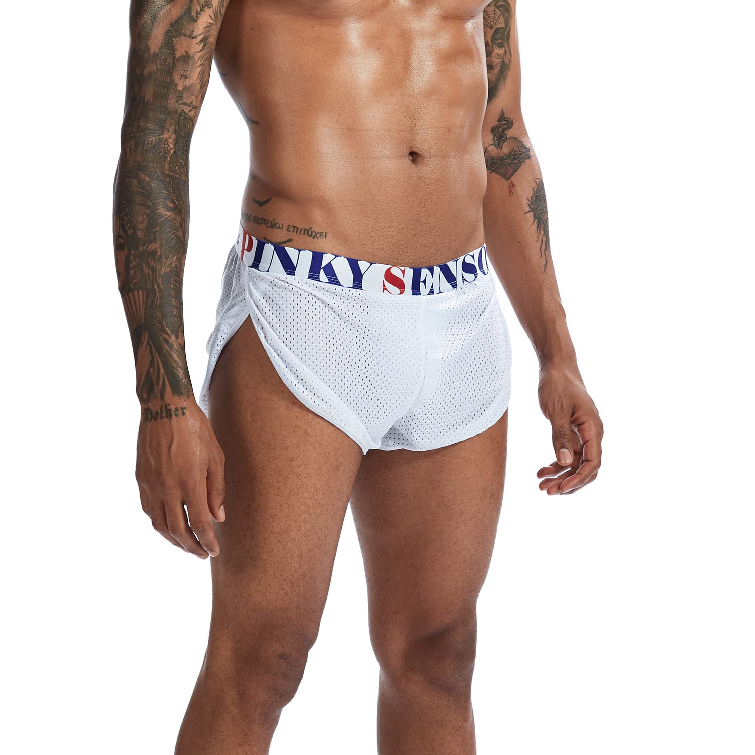 Men's Extreme Mesh Boxer Shorts with Large Split Sides Trunks