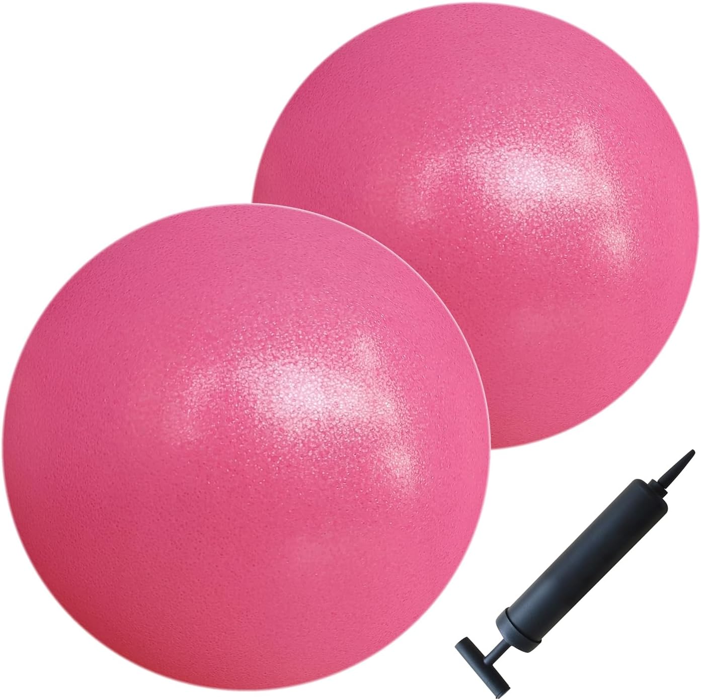 AppleRound 9-inch Pilates Ball, Pack of 2 with 1 Pump, Small Exercise Ball for Pilates, Yoga, Fitness, Physical Therapy, Stability Core Training (Pink)