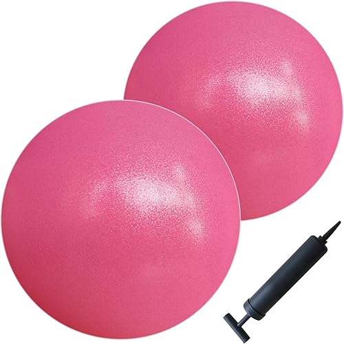 AppleRound Pelota de pilates de 9 pulgadas, paquete de 2 con 1 bomba, pelota de ejercicio pequeña para pilates, yoga, fitness, terapia física,