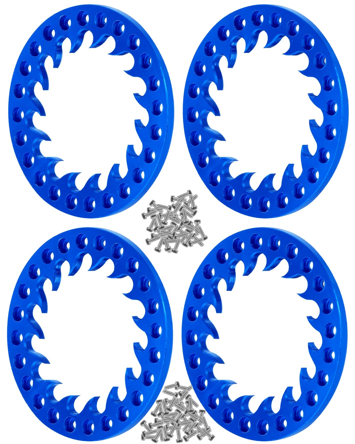 RcarmubWow RC Metal 1.9 Beadlock Wheels Replacement Ring for 1/10 Crawler RC Car TRX4 SCX10 90046 90047,Alloy 1.9" Beadlock Rims Replacement Ring,4pcs