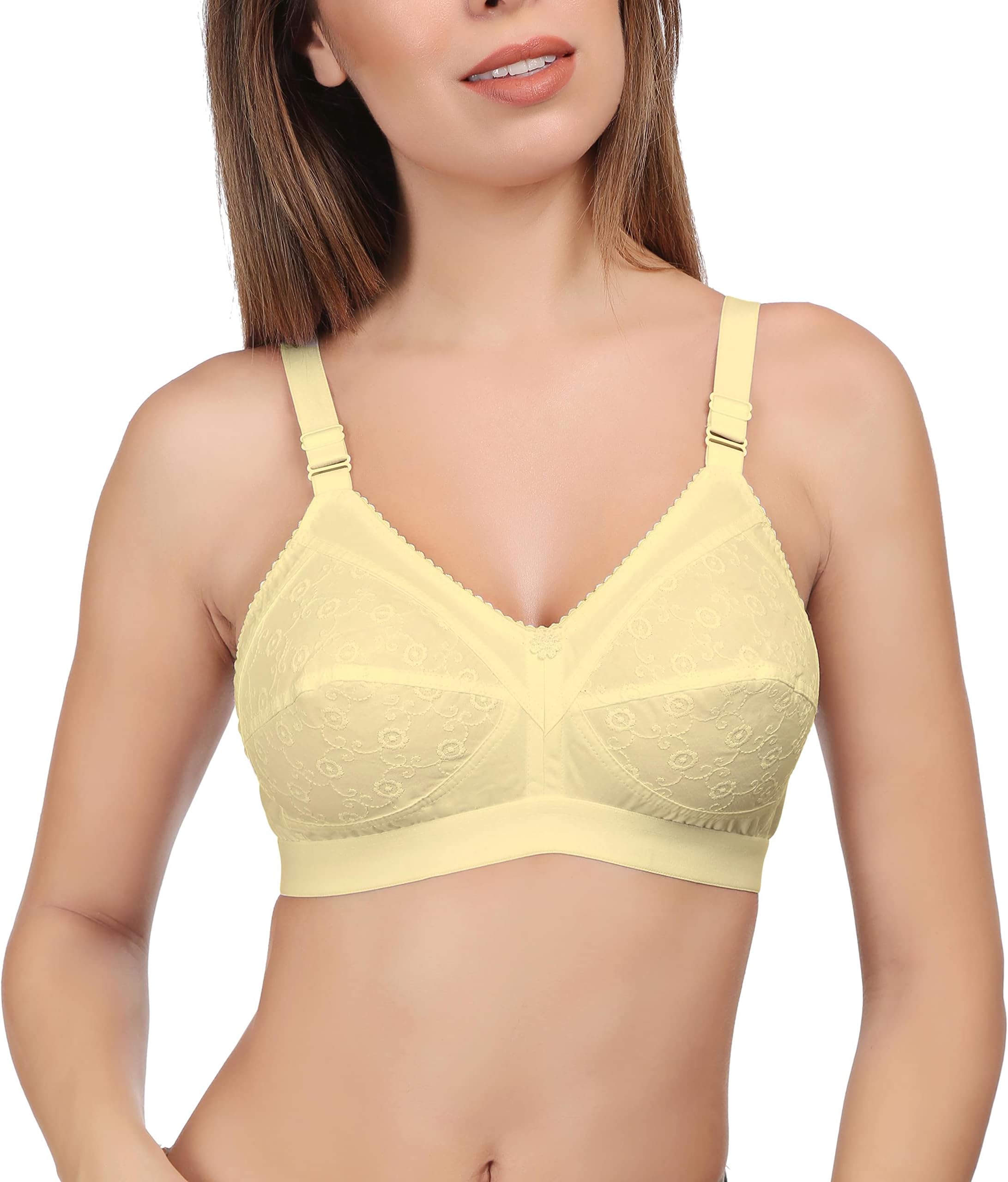 Women's Full Coverage Non Padded Non Wired Cotton Bra