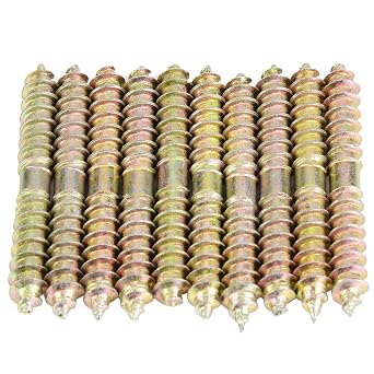 Double Ended Screw, Double Head Ended Screws Self-Tapping Dowel Screw Furniture Connector for Furniture Fixing Dowel Woodworking Connector