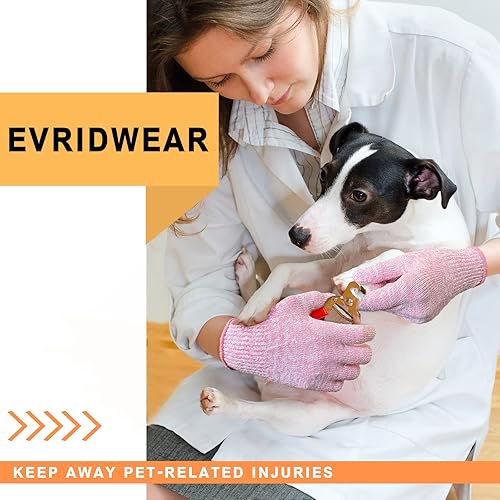 Miniatura 6 de Evridwear Guantes de trabajo resistentes a cortes con puntos de agarre, guantes de corte de seguridad de grado alimenticio nivel 5 para cocina,