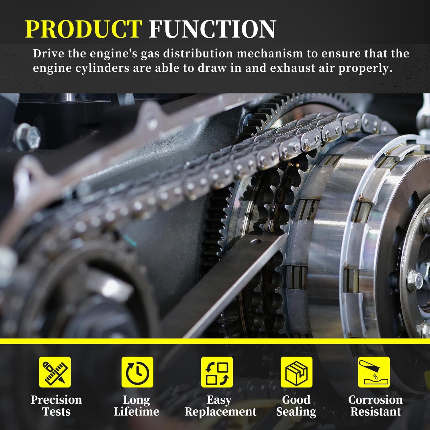 HL3Z6268A Engine Timing Chain Kit 3-1079S with VVT Gear Sprocket Fits for Ford F150 3.5L Ecoboost, for Ford Expedition, for Lincoln Navigator 3.5L V6 DOHC 2017-2023 HL3Z-6268-A HL3Z6K255A