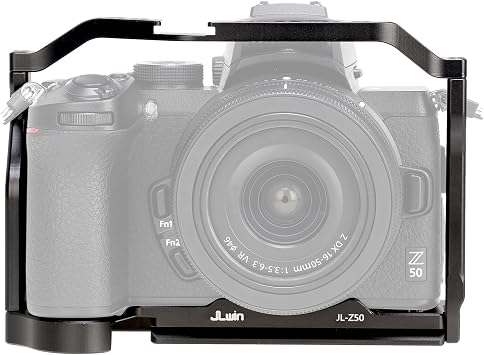 Foto4easy z 50 cage for Nikon Z 50 Camera,Quick Release Plate for Arca-Swiss,1/4" & 3/8" Screw Holes and Cold Shoe Mount for Accessories