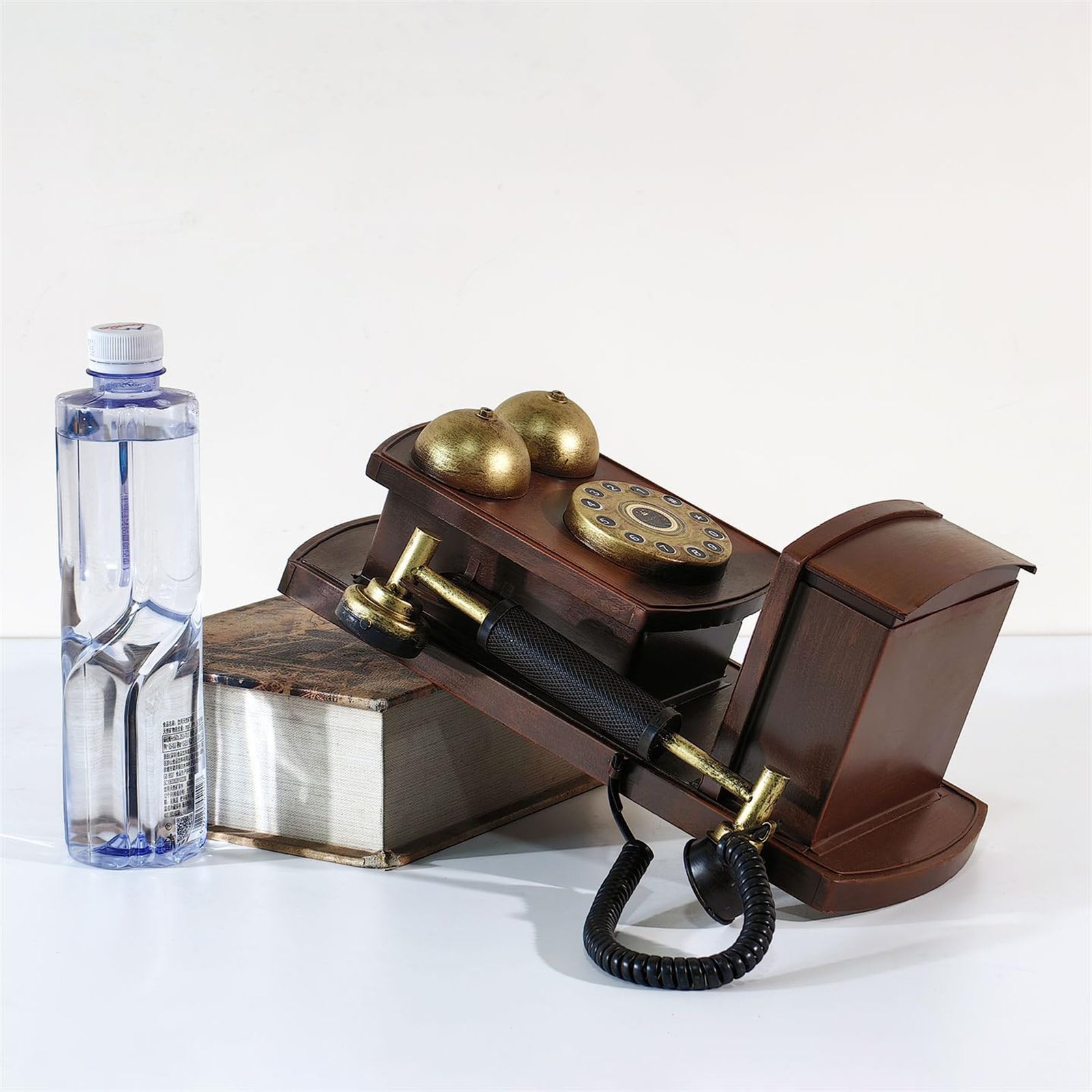 Retro Klassisches Wandtelefon mit Schnur, antikes Festnetztelefon mit Aufbewahrungsbox, modernes Homeoffice
