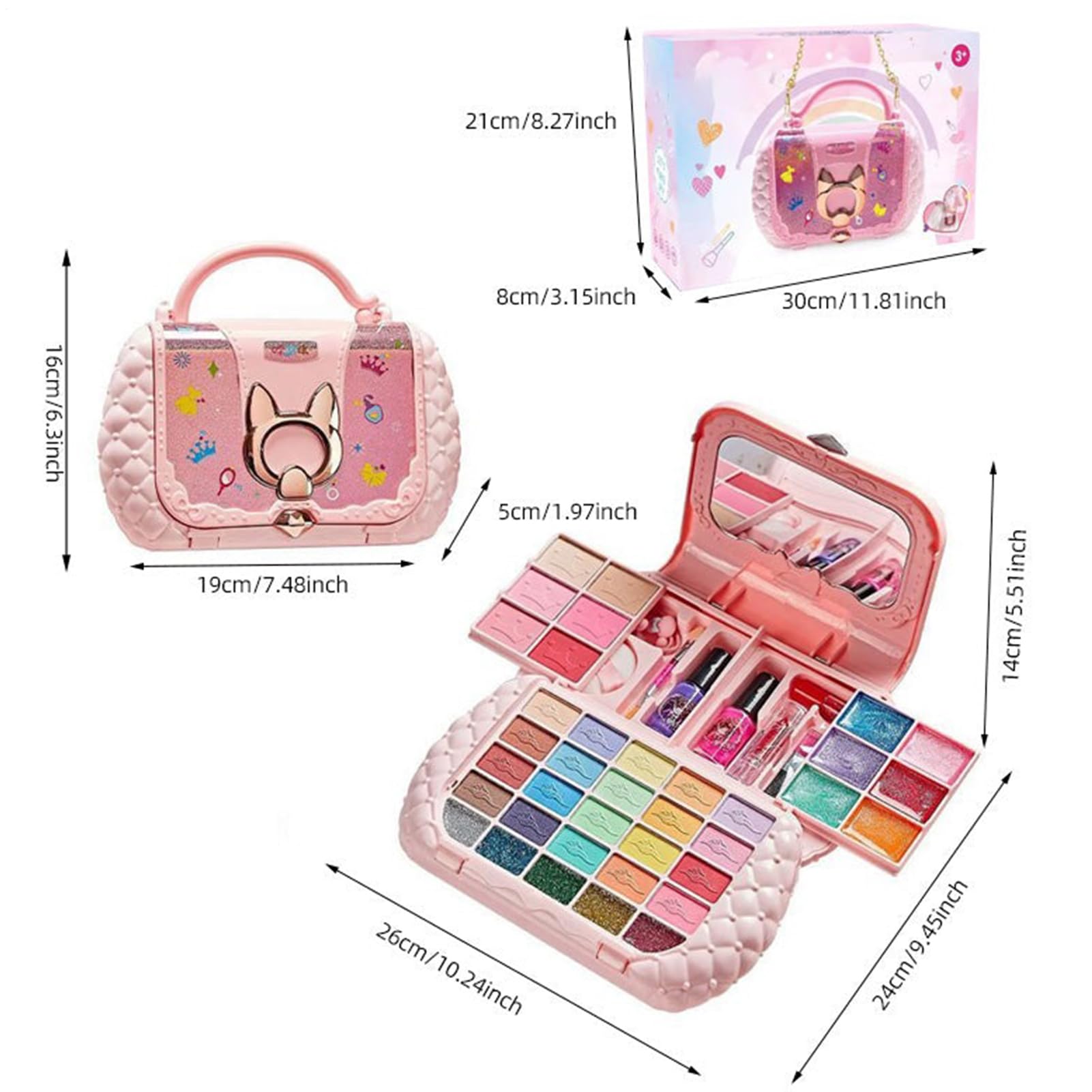 Kit Trucco Bambina Kit Trucco Reale Sicuro E Delicato | Set Cosmetico Giocattolo Vero Lavabile Per Bambini Di Ruolo Travestimento Festa Salone Di Bellezza Cosmetico Glitter