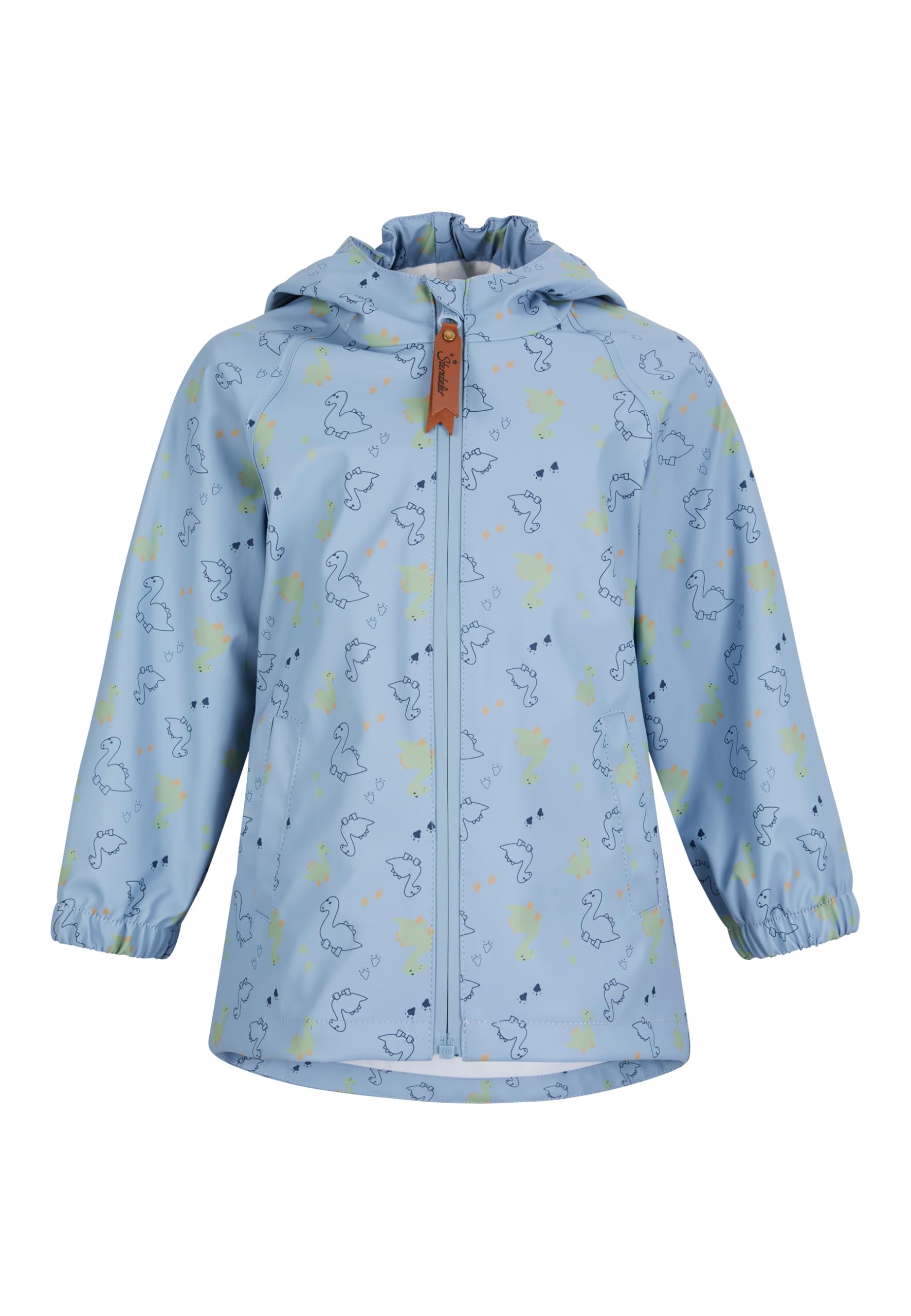 Sterntaler Regenjacke ungefüttert Dino - Kinder Regenjacke wasserdicht - Jungen Jacke mit verschweißten Nähten Kapuze und reflektierendem Detail - robuste Regenbekleidung