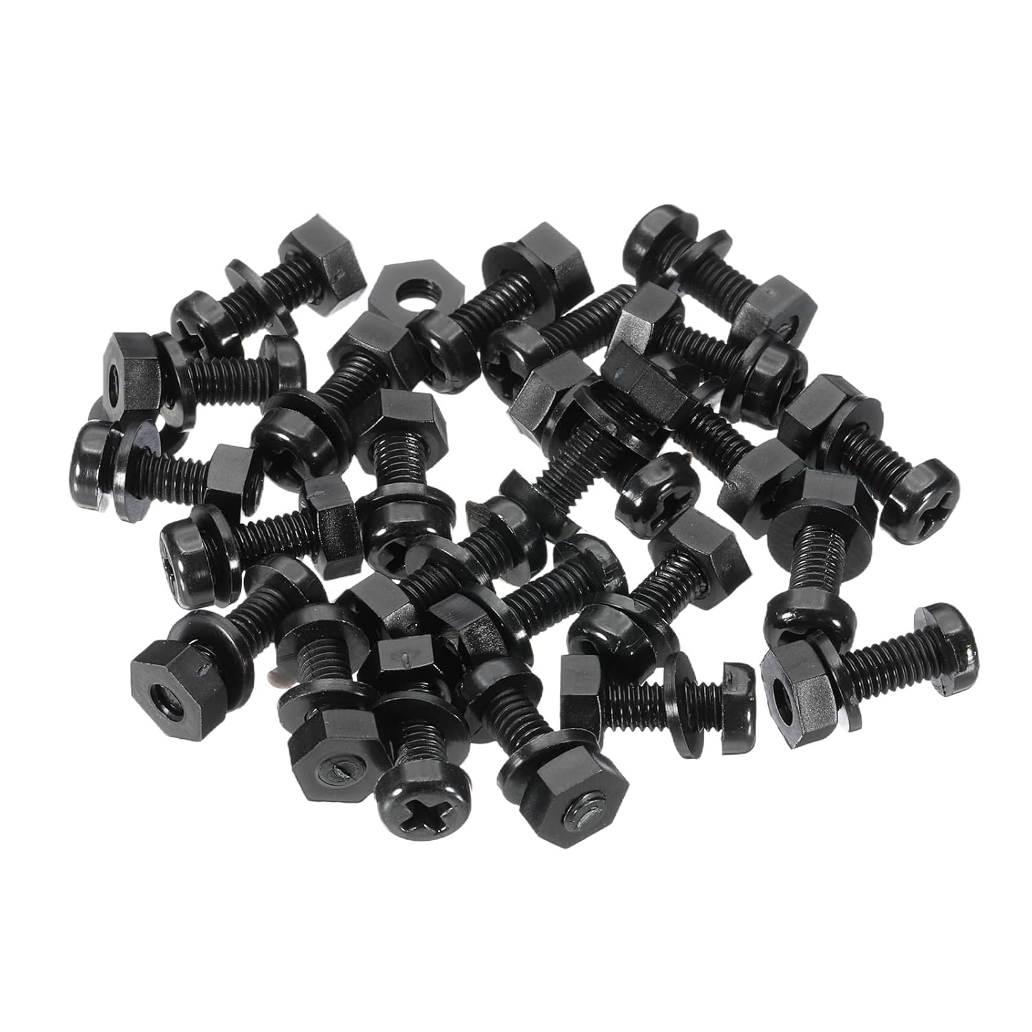 PATIKIL M6x45mm White Nylon Bolts Plastic Nuts Full Thread Head Screws, 24 Pcs