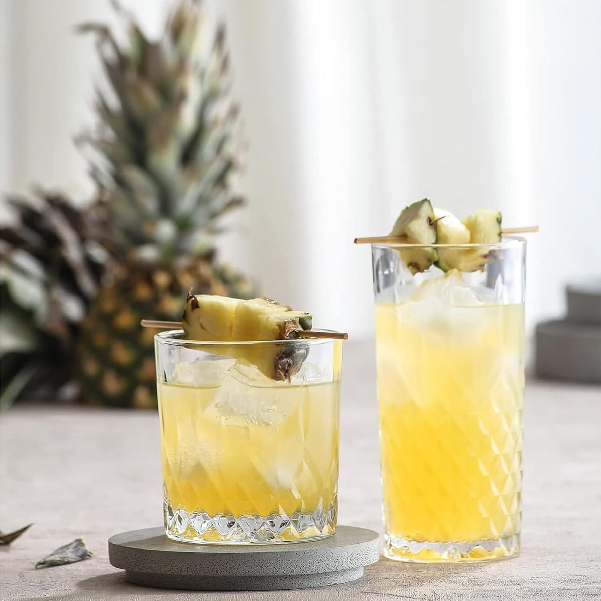 NORDIC SCHILLER Bicchiere Long Drink Set 4, 360ml 100% SENZA PIOMBO Bicchieri Cocktail Particolari, Bicchieri Acqua Moderni, Bicchieri Coktail, Bichiere Succo, Caipirinha Highball Glasses