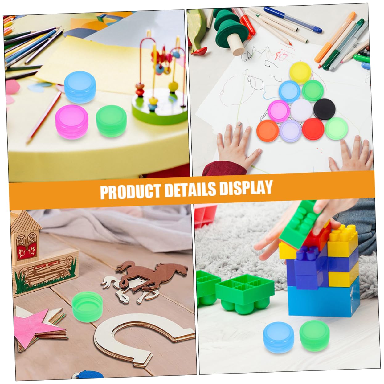 LABRIMP 150 tapones de botellas de plástico coloridos para bebidas y proyectos de manualidades, reutilizables, para niños y adultos, ideales para botellas de agua e ideas de manualidades