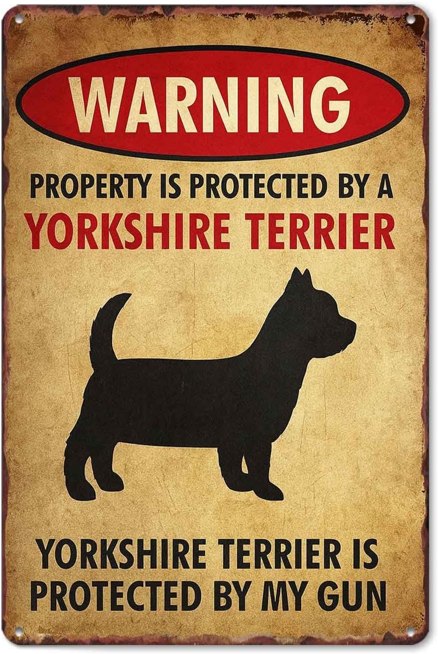 Warning Property is Protected by a Pet Fun Aluminum Metal Sign 8 x 12 Inch