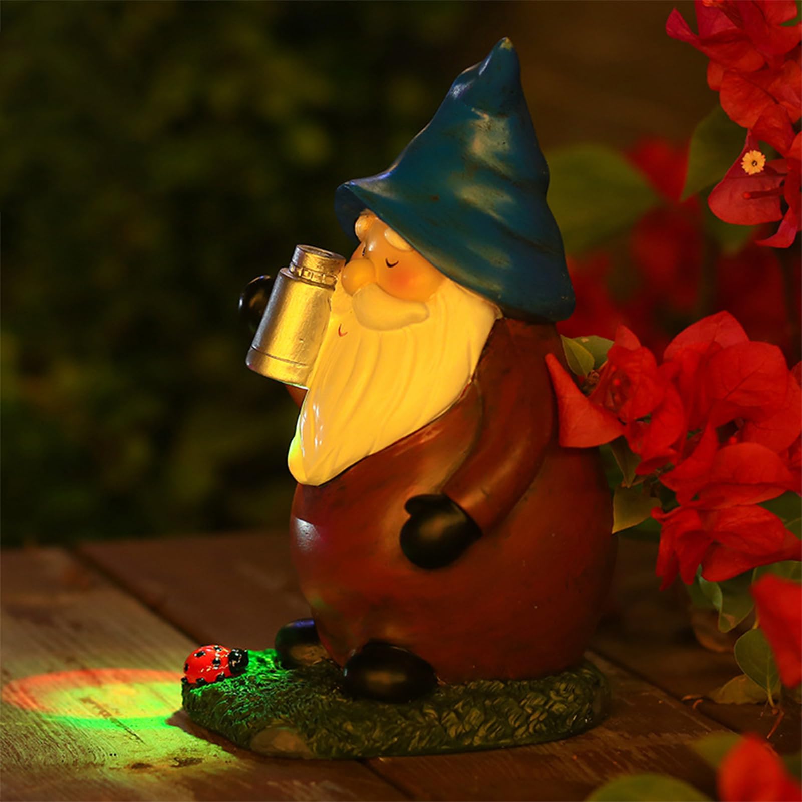 Gnomos Solares Luces para Exterior Jardín, Estatuas De Gnomos De Jardín, Decoración Impermeable con Figuras Luminosas para Porche Y Jardín Trasero