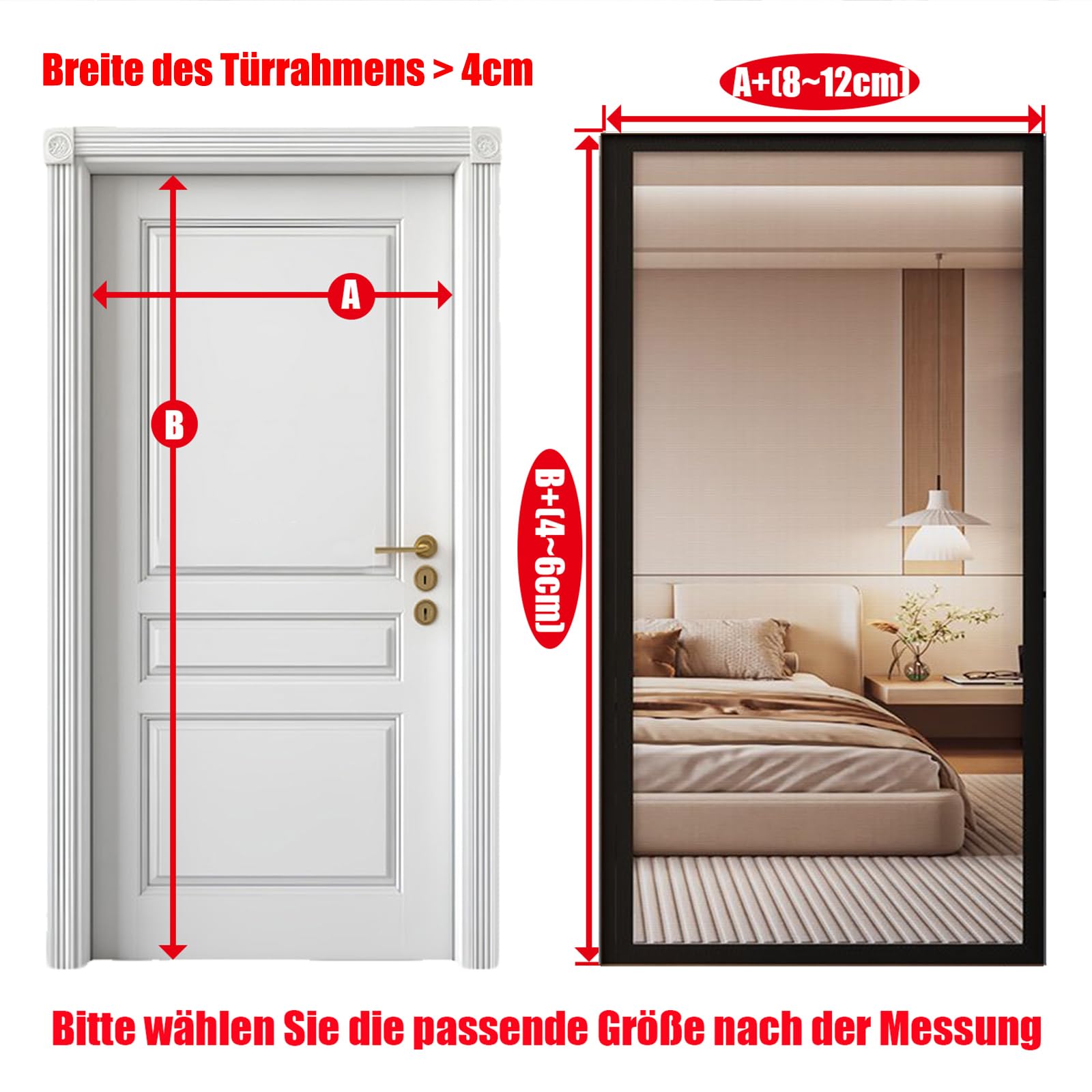 Unsichtbar Magnete Fliegengitter Tür, 85x210cm Schwarz Seitliche Öffnung Insektenschutz Balkontür, Fliegengitter Balkontür Für Schiebetür, Nebeneingangstür, Terrassentür, Plissee Tür, Ohne Bohren