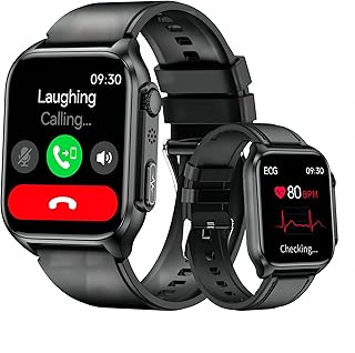 Smart Watch ECG & Dial/Answer Call, 1,96 Inches 320*386 Waterproof Smartwatch with Blood Glucose, Blood Pressure, SpO2, Heart Rate, Body Temperature, Message & Call Reminder for Android iOS