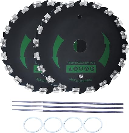 Amazon 草刈機用チップソー 草刈ブレード 雑草クリーニングツール 草刈り機 草刈機スペアーパーツ 丸ヤスリ ワッシャー 芝刈機チップソー 替え刃 軽量タイプ 刈払い 二段刃 ブラシカッター ブラシブレード ガーデンケア 炭化タングステンチップソー 180mmxp 9点セット