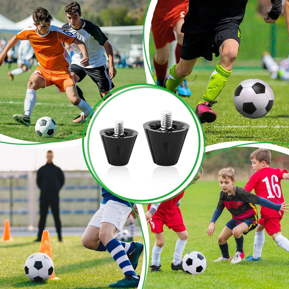 12 Pièces Crampon Plastique a Visser Foot 13/16 mm, Crampons de Rechange en Aluminium pour Chaussures de Football en Nylon Conception Effilée AntidéRapante pour Une Meilleure Traction (Noir)
