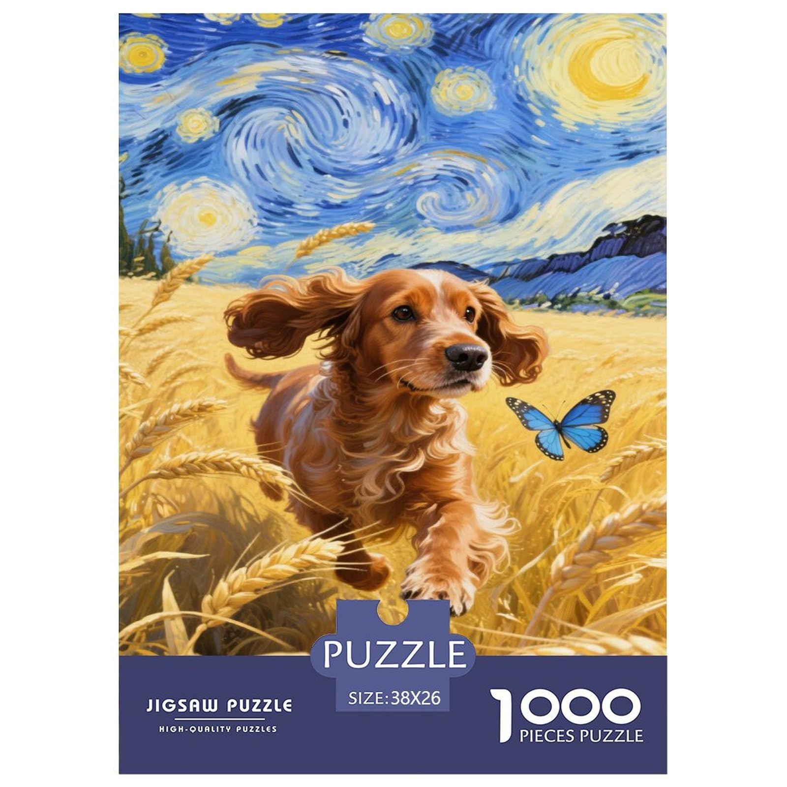Puzzles English Cocker Spaniel 1000 Piece Challenge Toy for Adults,Butterfly Impossible Jigsaw Puzzle 1000 Piece Educational Game for Adults Or Families 38x26cm/1000pcs — image 1