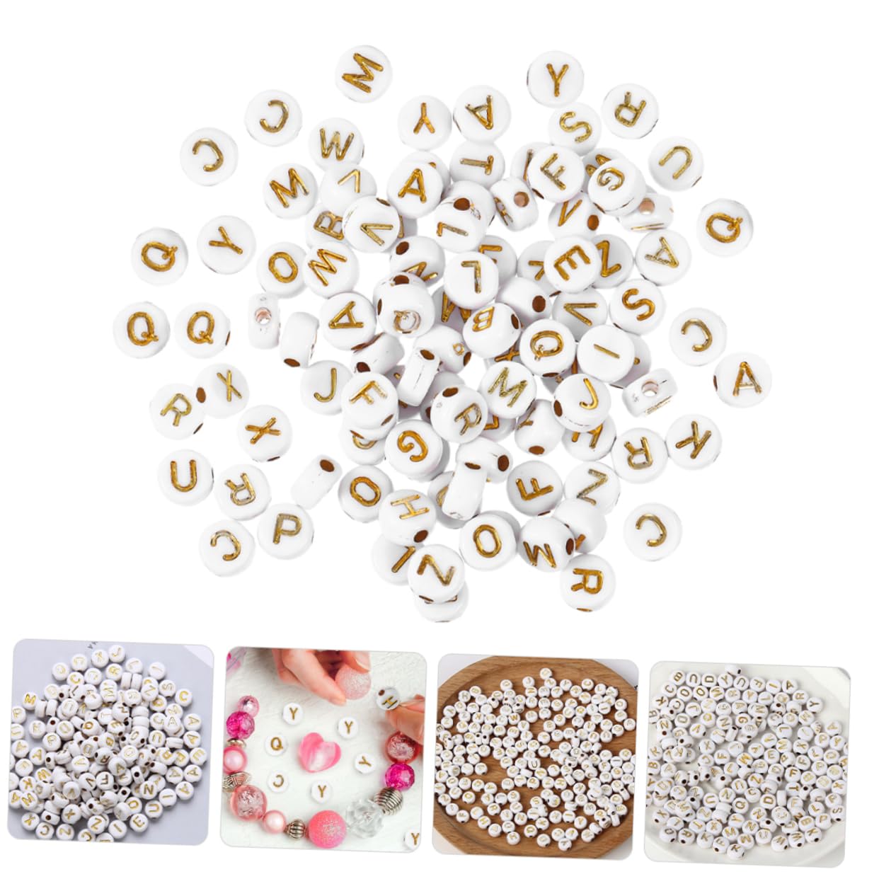 4000piezas Abalorios De Letras De Acrílico Para Perlas De Letras Coloridas Para Joyas Collares Pulseras y Manualidades