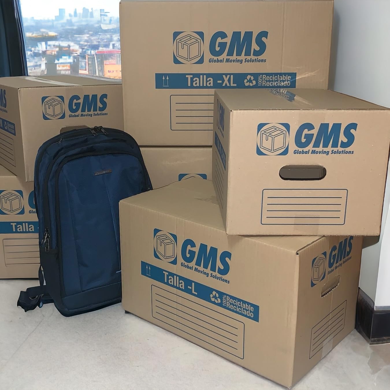 20 Cajas Mudanza 50x30x30cm – Cajas De Carton Mudanza – Cajas Gran Capacidad + Precinto GMS - Cajas Para Mudanza – Cajas Para Mudanzas Y Almacenaje Con Asas (20Cajas - 50x30x30cm + Precinto)