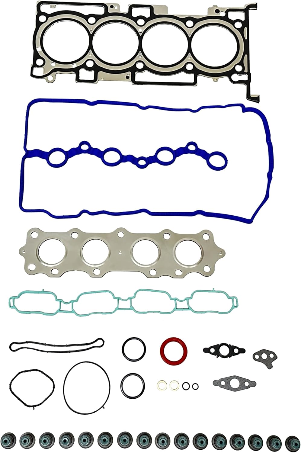 DNJ HGB4386 Cylinder Head Gasket set with Head Bolt Kit for 2015-2020 Hyundai, Kia Optima, Santa Fe, Santa Fe Sport 2.0L L4 16V DOHC 1998cc