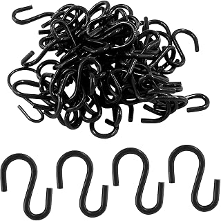 Rierdge Metal Small S Hook Black Hanging Hooks S Shaped Wire Hook Hanger Mini Ornament Storage Hooks for Hanging Jewelry Pot Plants Key Chain DIY Craft Decor, 1" Length, 1.2mm Thickness, 120 Pcs