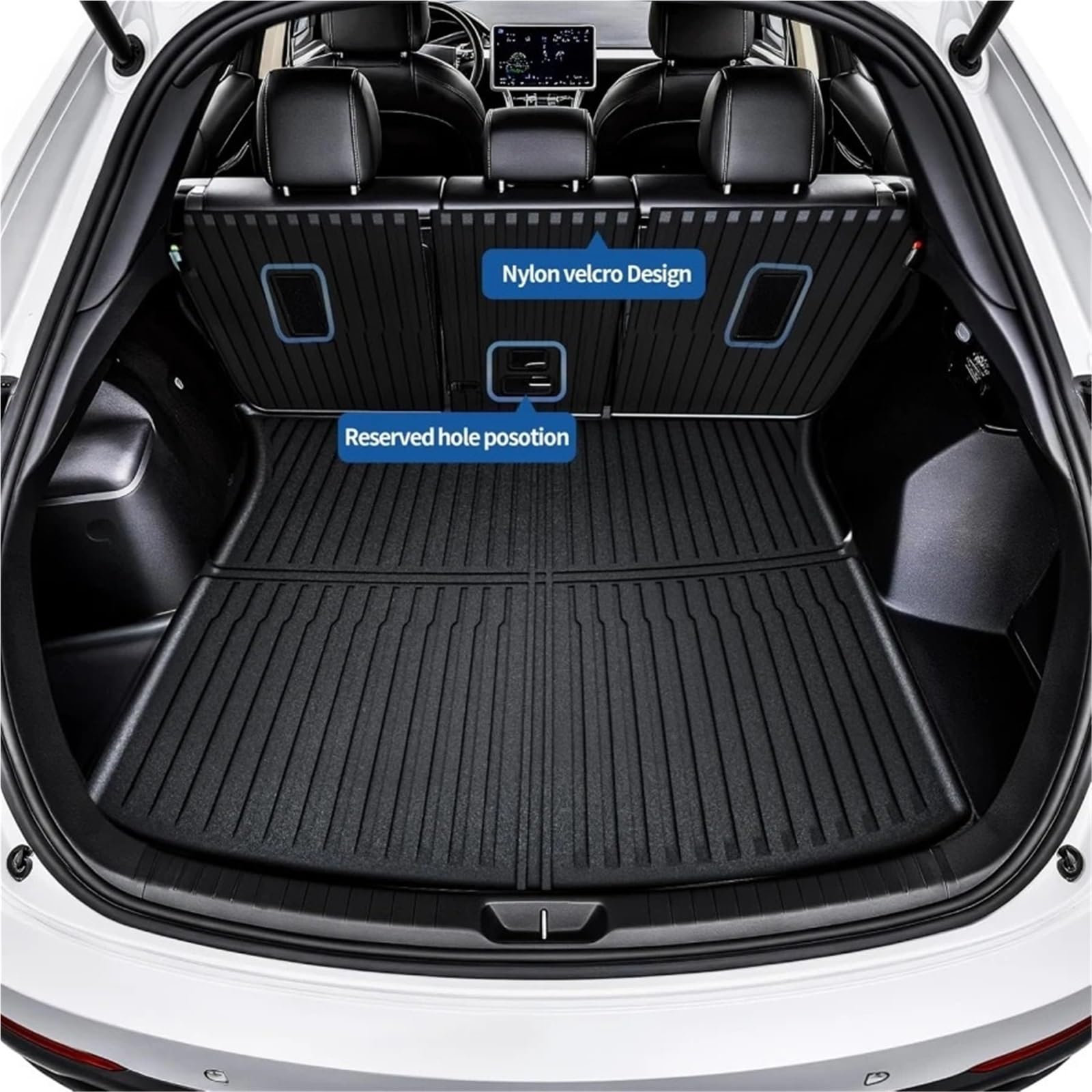 maty samochodowe Do modelu Tesla Y Juniper 2025 2026 | Bagażnik podłogowy Lhd Rhd Dwuwarstwowe maty podłogowe z dywanikiem(9PCS Floor Trunk,Lhd)