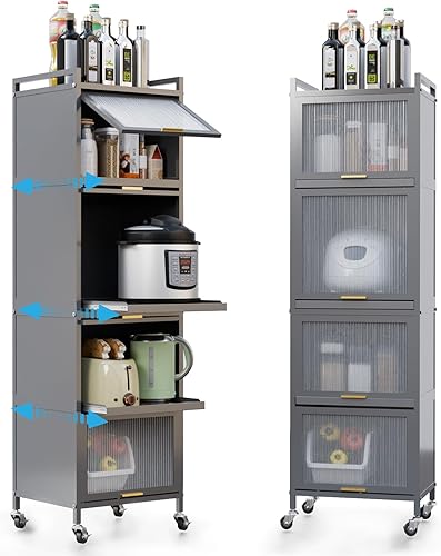 Organizador de almacenamiento para armario de cocina, estante de 5 niveles, ahorro de espacio