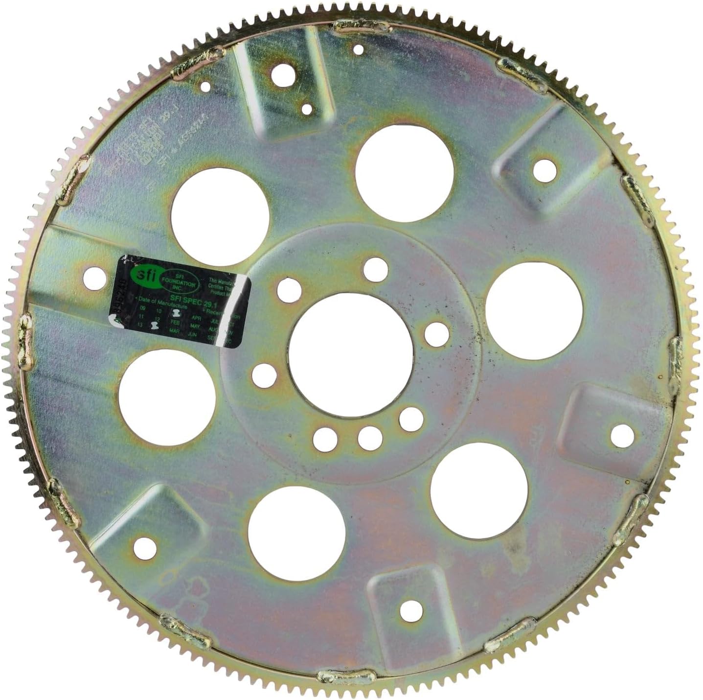 JEGS Heavy-Duty SFI 29.1 Flexplate | Fits 1957-1985 Chevy Small/Big Block & 90-Degree V-6 Engines | 168-Tooth | Internally Balanced | Dual Converter Bolt Pattern | For 2-Piece Rear Main