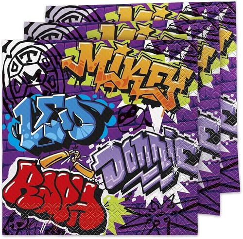 Unique TMNT Mutant Mayhem Multicolor Luncheon Paper Napkins (Pack Of 16) | Fun & Perfect For Celebrations, Birthdays, And Turtle Power Fans, 6.5" x 6.5"