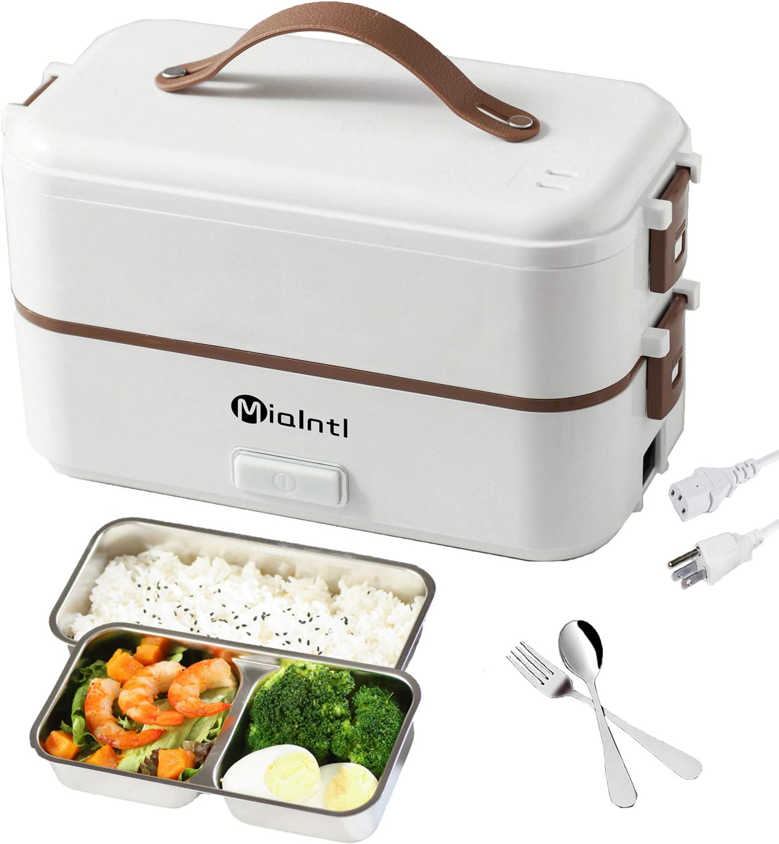 220v Food Heater Electric Lunch Box Container For Adult Kids in Office/Home/Travel (White)