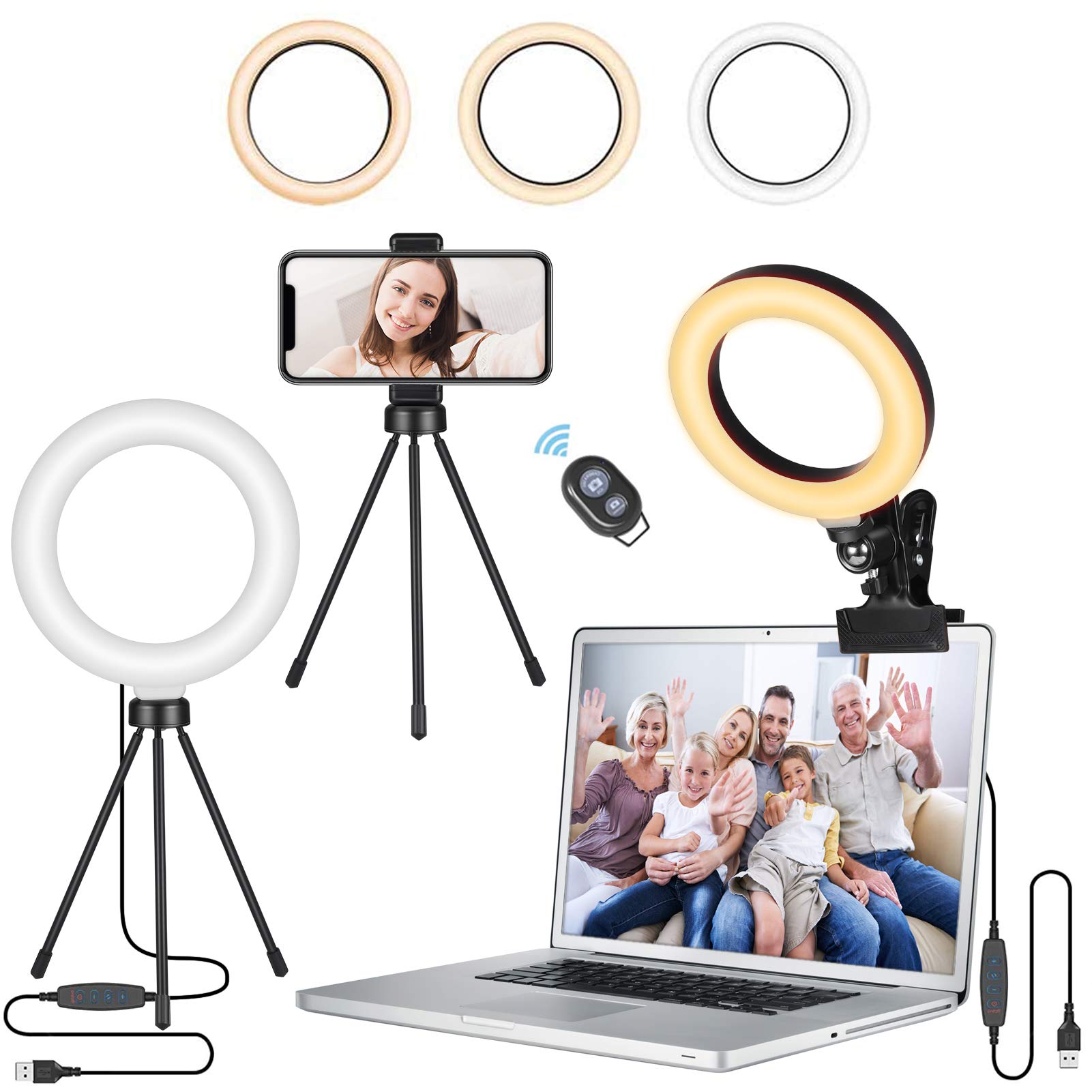 Buy BTOYM Video Conference Lighting 6.3'' Ring Light for Laptop