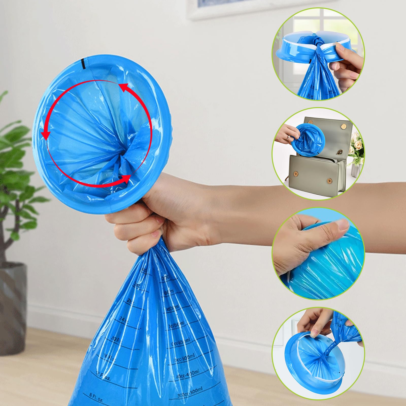 12 Stück Spuckbeutel Mit Ring – 1000ml, Hochdicht, Wasserdicht – Für Auto, Reise, Flugzeug – Bei Übelkeit & Reisekrankheit