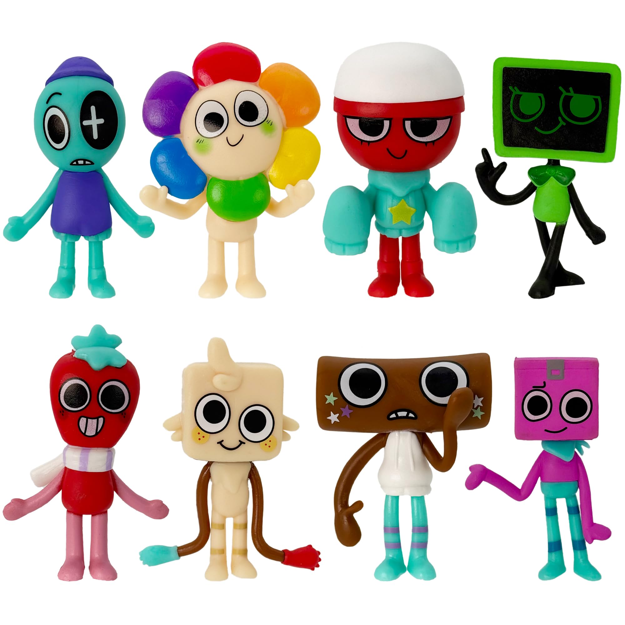 Gensly Dandy Figure Toys 8 Pcs Dandy Astro Vee Boxten Figurines Cute Mini Figures for Home Decor Horror Game Toy for Halloween