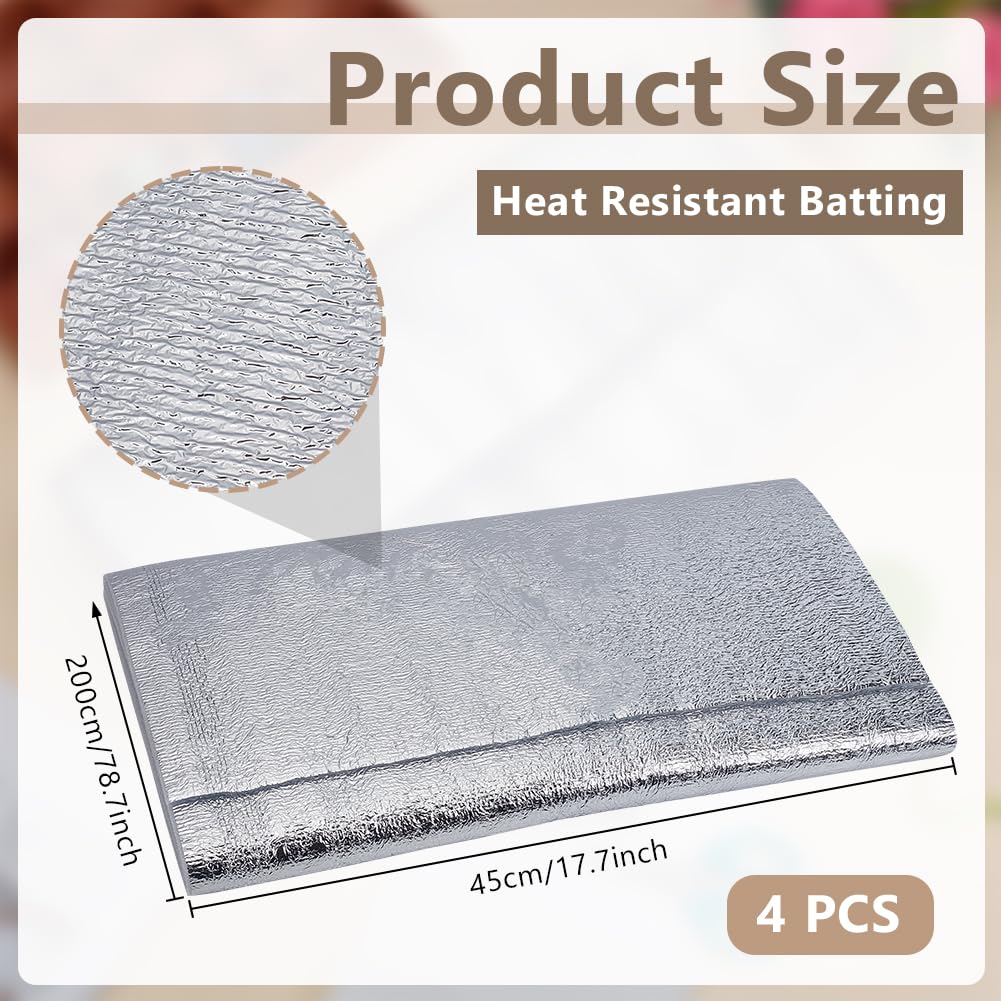 Hitzebeständige Wattierung für Topflappen, Schaumstoff-Isoliermatte, isolierendes Thermofutter, wärmereflektierender Stoff für Topflappen, Ofenhandschuhe, Untersetzer, Schüsseln, Cozies, 4