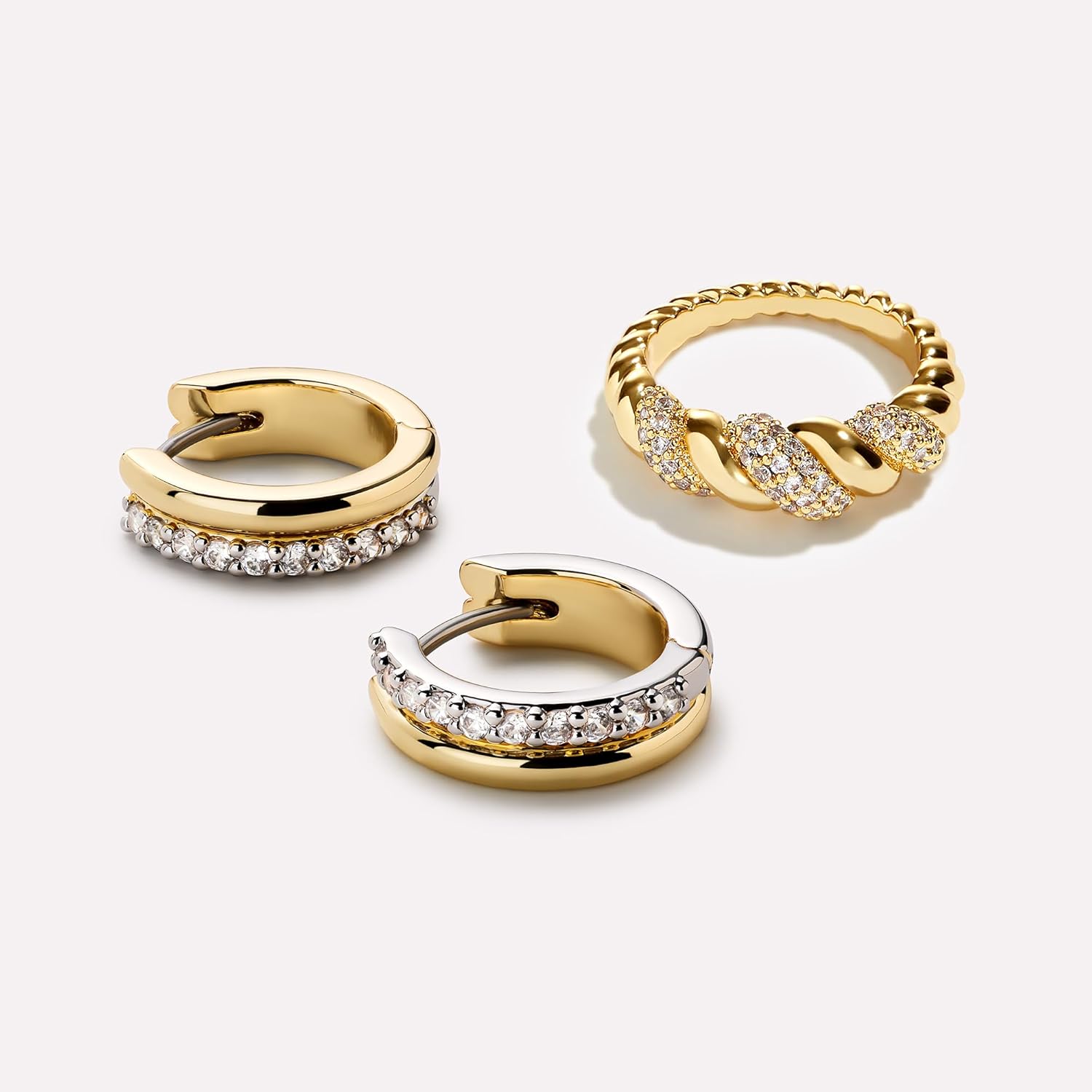 Ana Luisa Asher Small Huggie Hoop Earrings for Women - 14K Gold Plated, Silver Rhodium Plated and Two Tone Styles - Hypoallergenic, Tarnish-Free - Ana Luisa Jewelry - Stylish Gold Hoop Earrings - Image 7