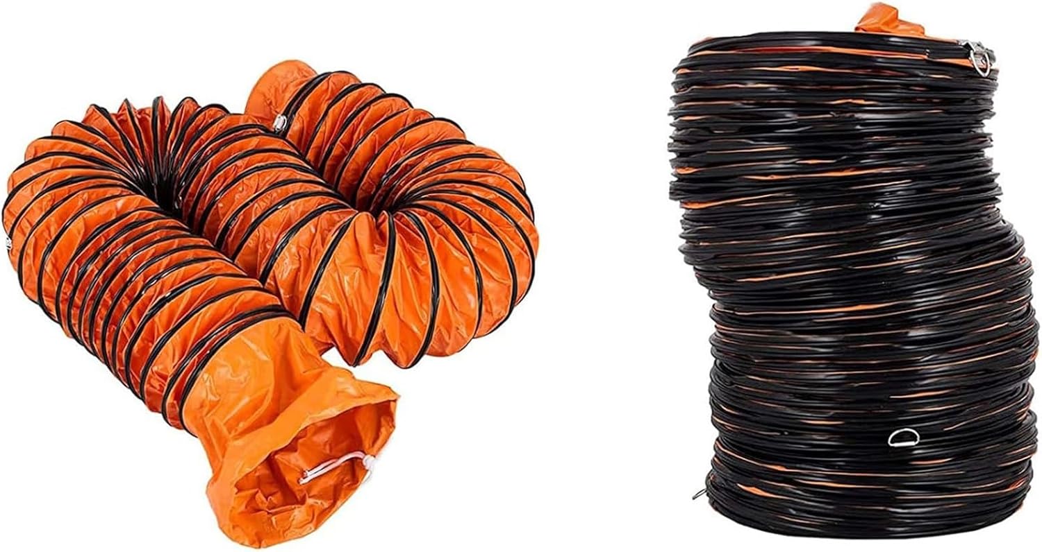 Folding Exhaust Fan Ducting Hose, PVC, 6 10 16 33ft Flexible Duct Hose with Adjustable Rope D Hook, Easy Storage, for Ventilation, Drying, and Cooling Applications(6.6ft,Diameter - 200 mm)