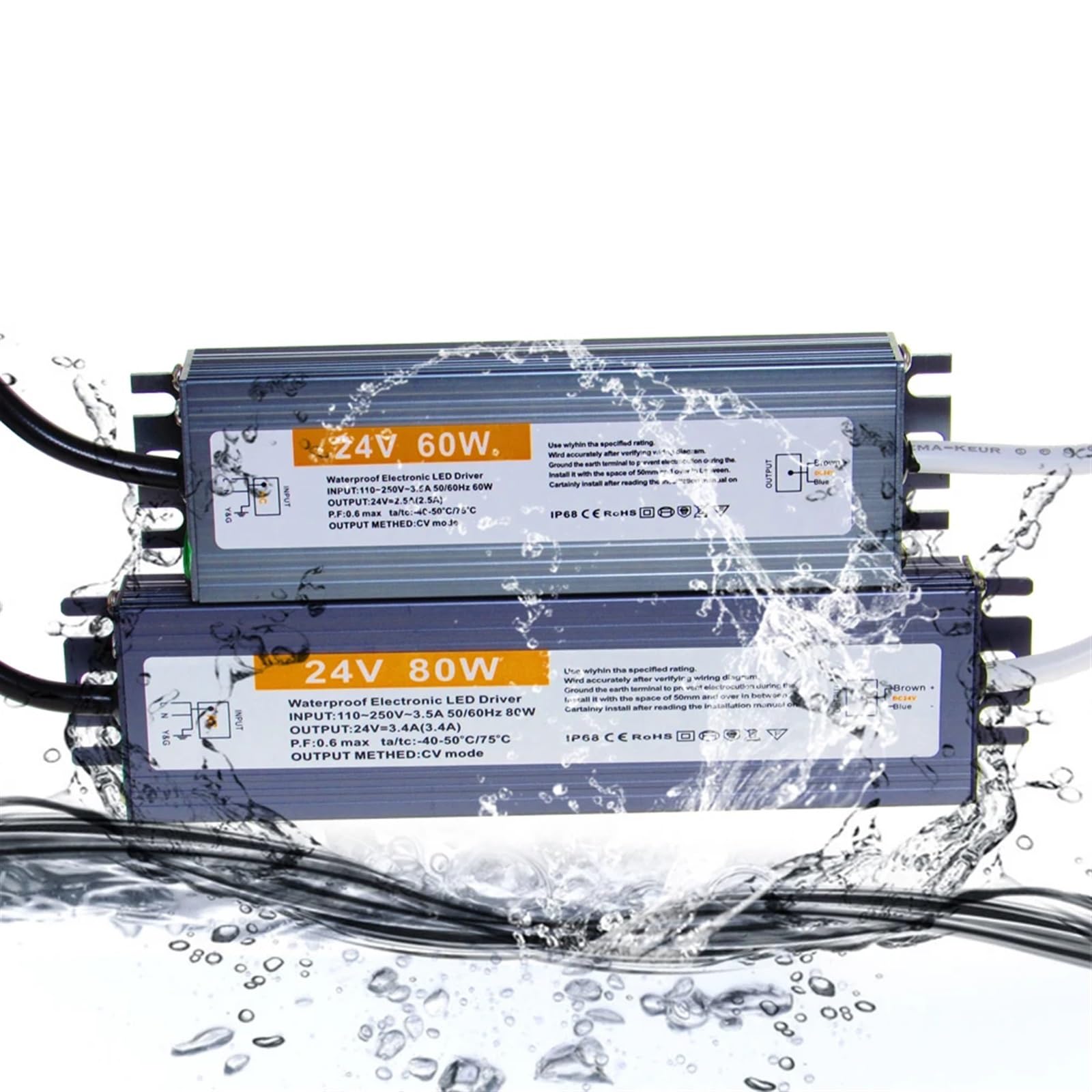 Pilote de LED 12V étanche IP67 avec tension stable de 10W