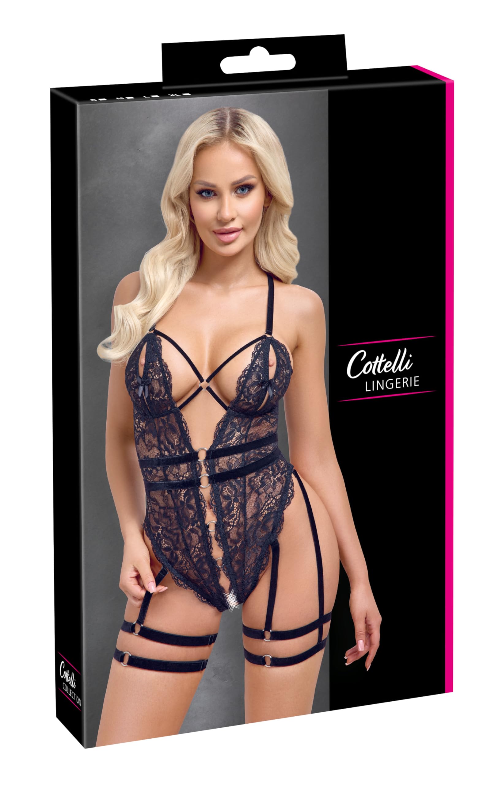 Cottelli Lingerie Body Ouvert, Schwarz, L