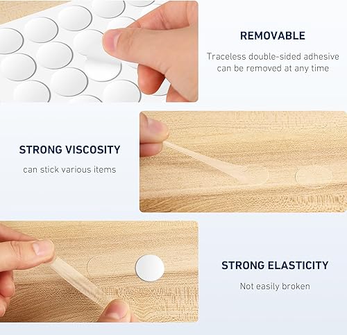Miniatura 3 de Calcomanías de punto redondo de doble cara, punto de pegamento transparente extraíble, sin rastro, masilla adhesiva impermeable, pequeñas