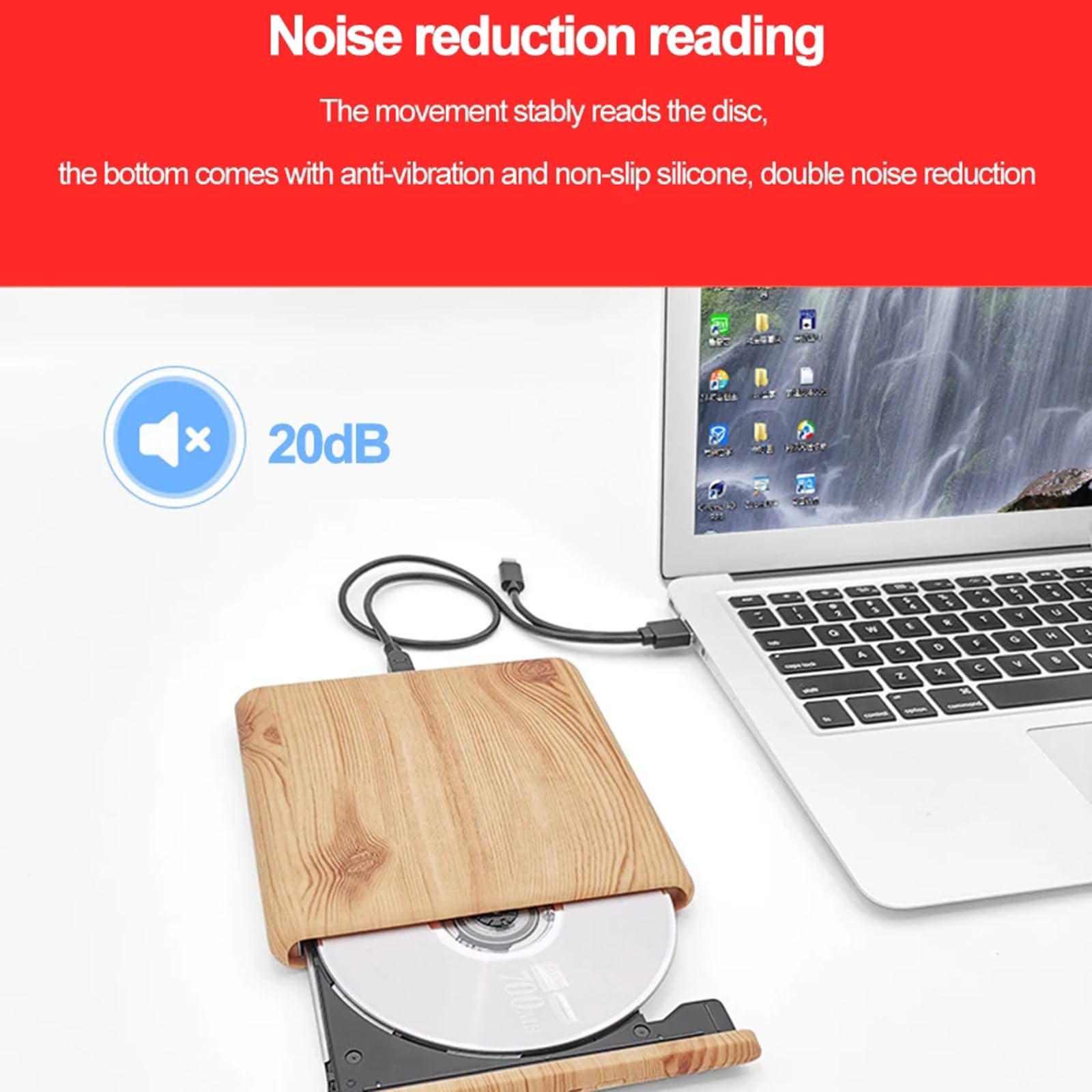 Zewnętrzny napęd CD DVD, przenośna nagrywarka CD/DVD RW ROM USB 3.0 typu C, wąska nagrywarka dysków optycznych Odtwarzacz DVD do laptopa Mac PC Windows 10 Macbook Pro