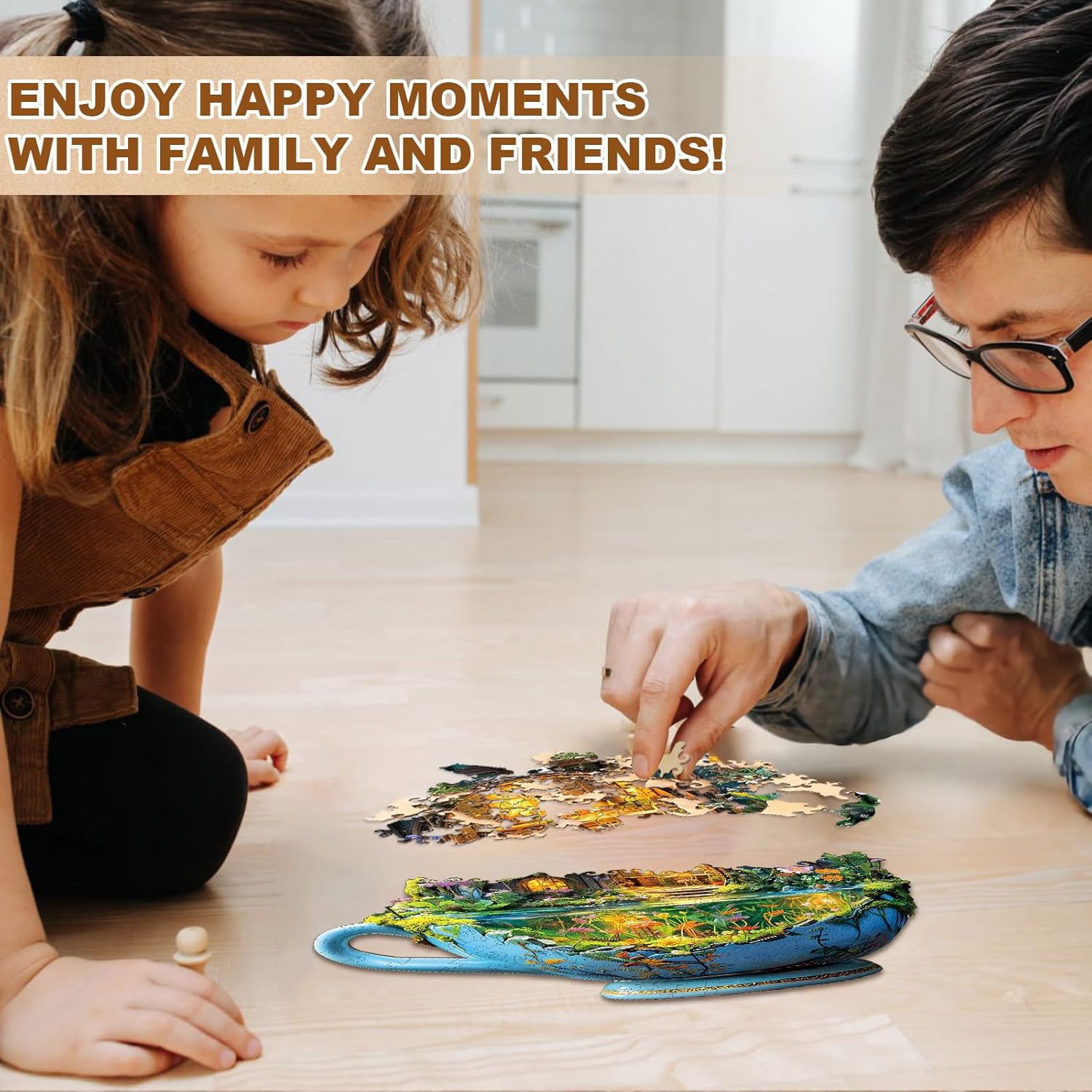 Jigfoxy Wooden Puzzle for Adults, Funny Green Cup Jigsaw Puzzles for Adult, Unique Animal Shape Wood Cut Puzzles, Christmas Thanksgiving Gifts for Friends Family (L-13.4 * 12.9in-220pcs)