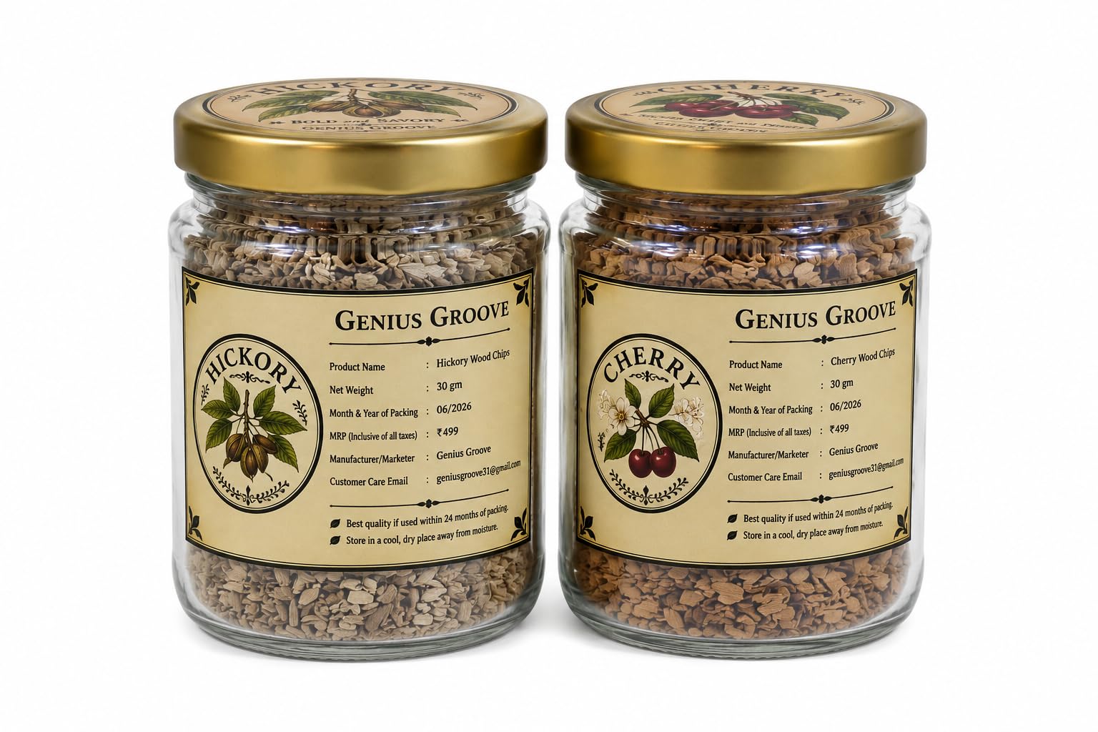 Premium Cocktail Smoker Wood Chips Refill Pack – Hickory & Cherry Smoking Chips, 30g Each in Glass Jars, Natural Hardwood Chips for Whiskey, Bourbon, Cocktails, Old Fashioned & Drinks-image-22